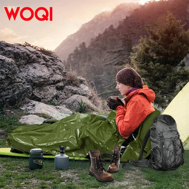 WOQI Spot Warm Camping Aluminum Film Envelope Emergency Sleeping Bag Survival Equipment