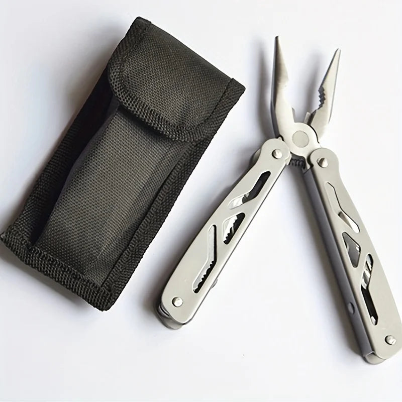 Multifunctional Outdoor Survival Mini Folding Screwdriver Wrench with Saw Blade Pocket Knife Wire Stripper Pliers Included