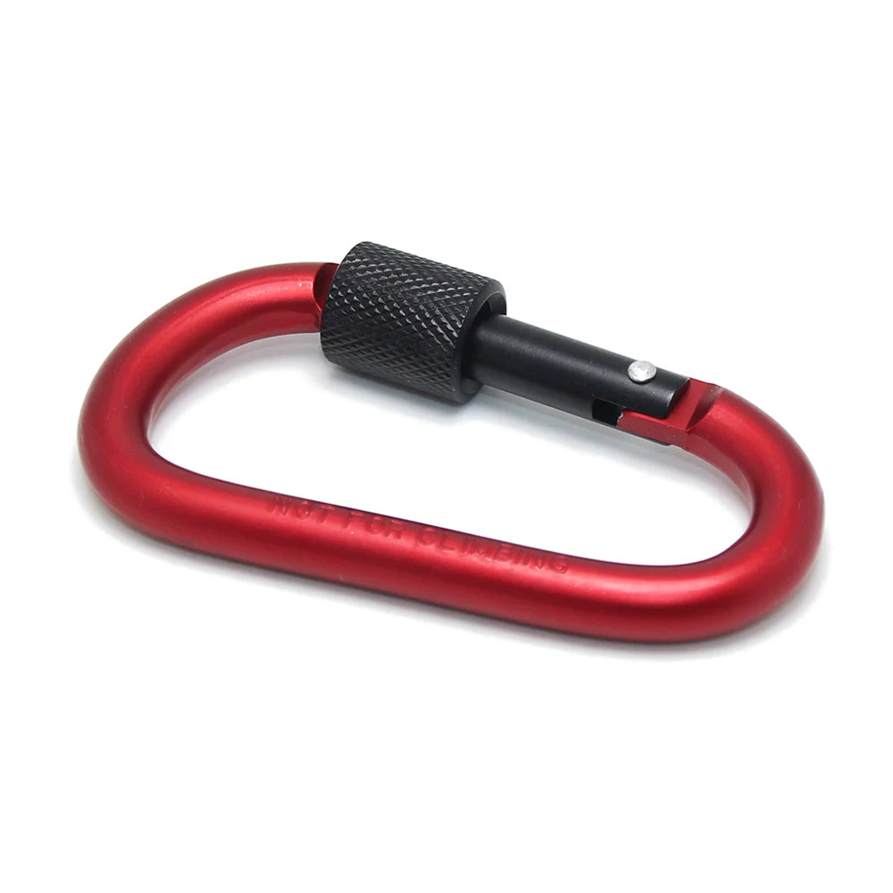 D Carabiner With Screw Lock Outdoor Camping Bold Tools Clasp Keychain Multi Survival Gear Travel Kit Aluminum Carabiner Keyring
