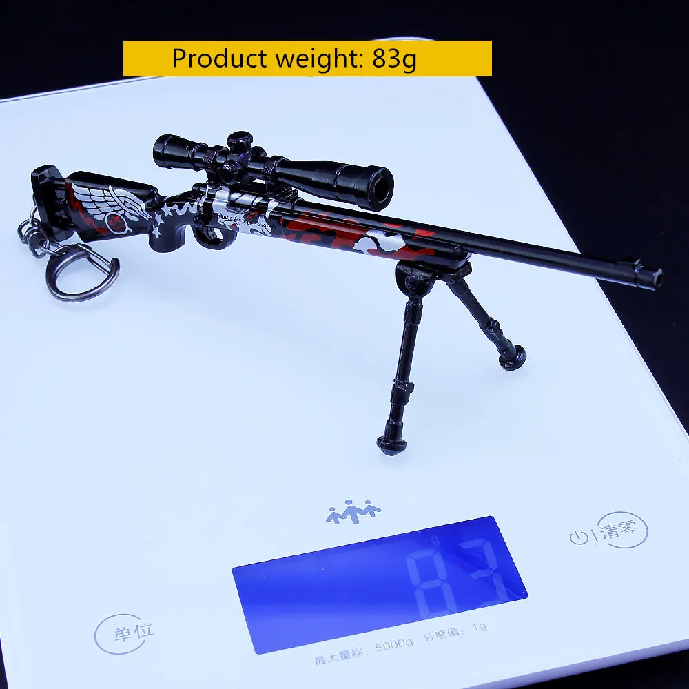 Custom PUBG Keychain Exquisite Metal Sniper Rifle Model Jedi Survival Gun Craft for Gift Promotion or Home Decoration