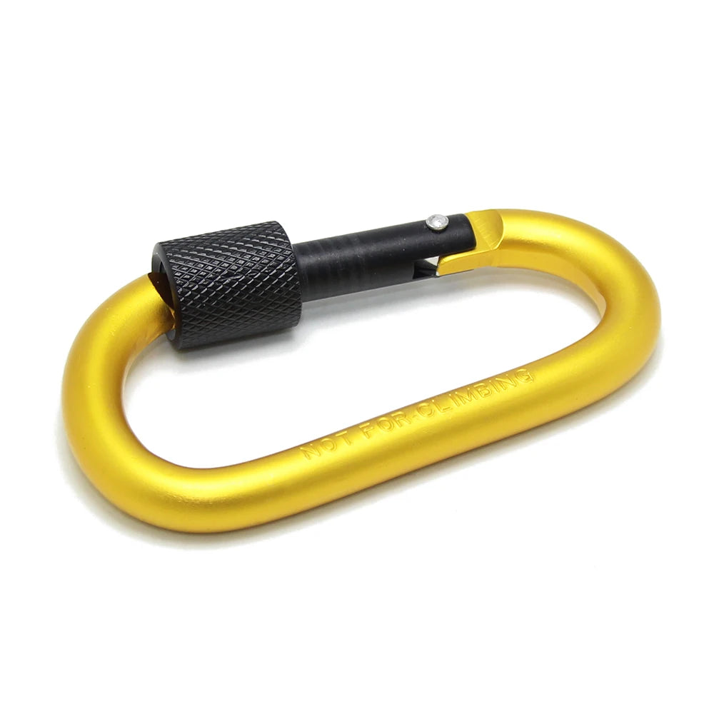 D Carabiner With Screw Lock Outdoor Camping Bold Tools Clasp Keychain Multi Survival Gear Travel Kit Aluminum Carabiner Keyring