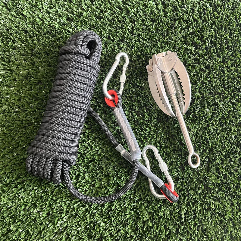Heavy Duty Survival Grappling Hook for Outdoor Camping Hiking Tree Rock Mountain Climbing Gear-Ropes Cords & Webbing