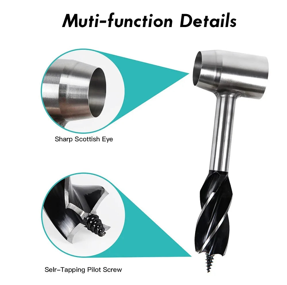 Survival Settlers Tool Bushcraft Hand Auger Wrench Mini Hand Auger Manual Drill Diggers Bit Outdoor Survival Punch Too