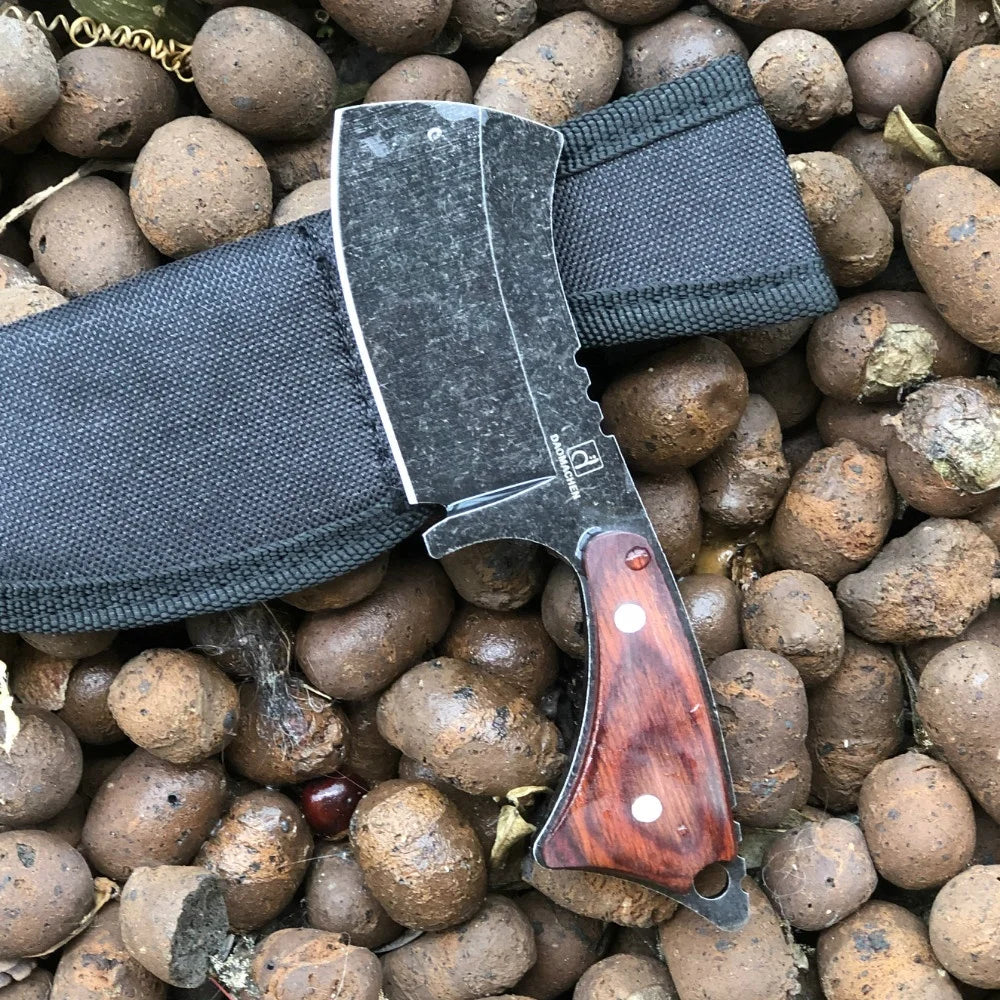 Hot Online Survival Hunting Knife for Outdoor Camping Steel Blade and Wood Handle