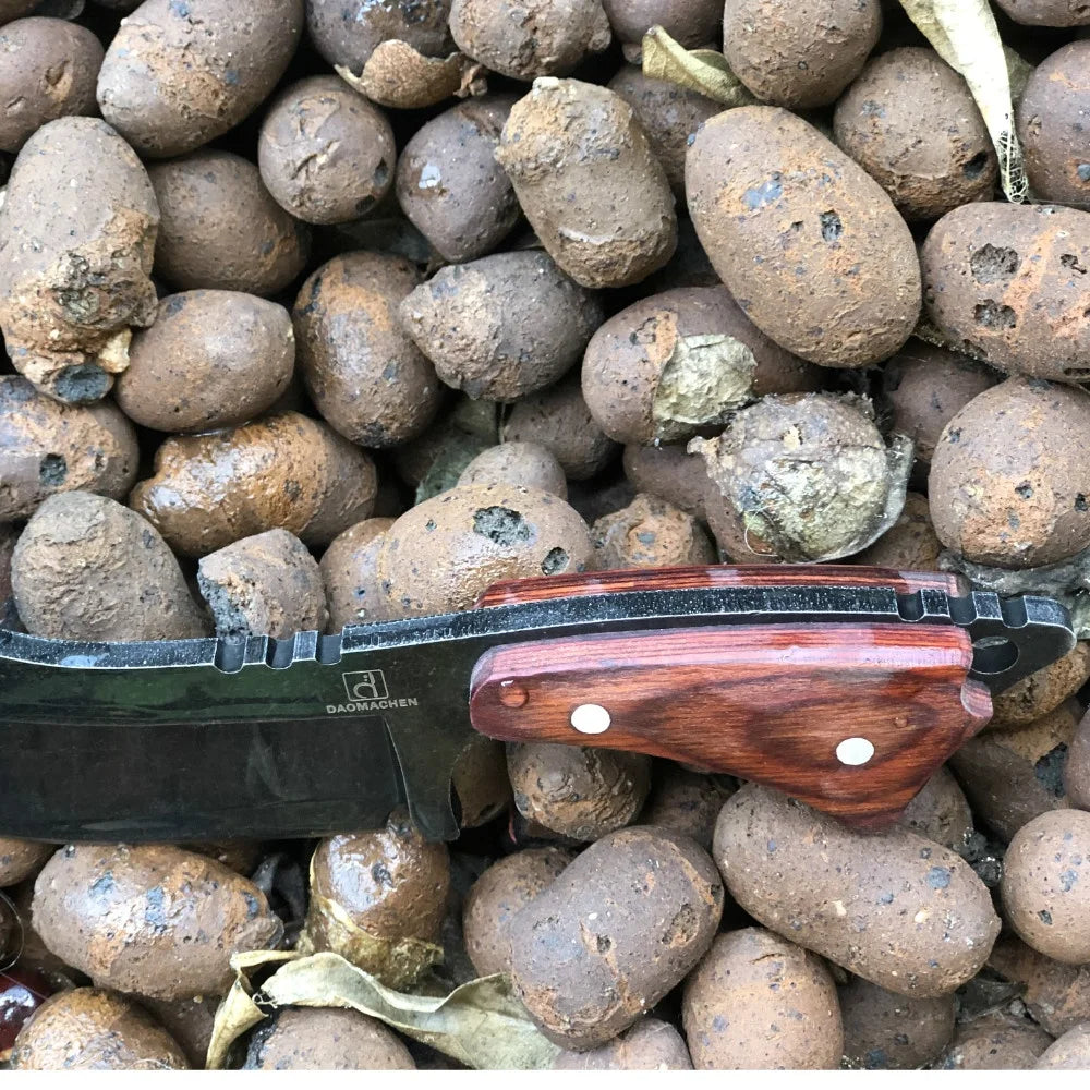 Hot Online Survival Hunting Knife for Outdoor Camping Steel Blade and Wood Handle