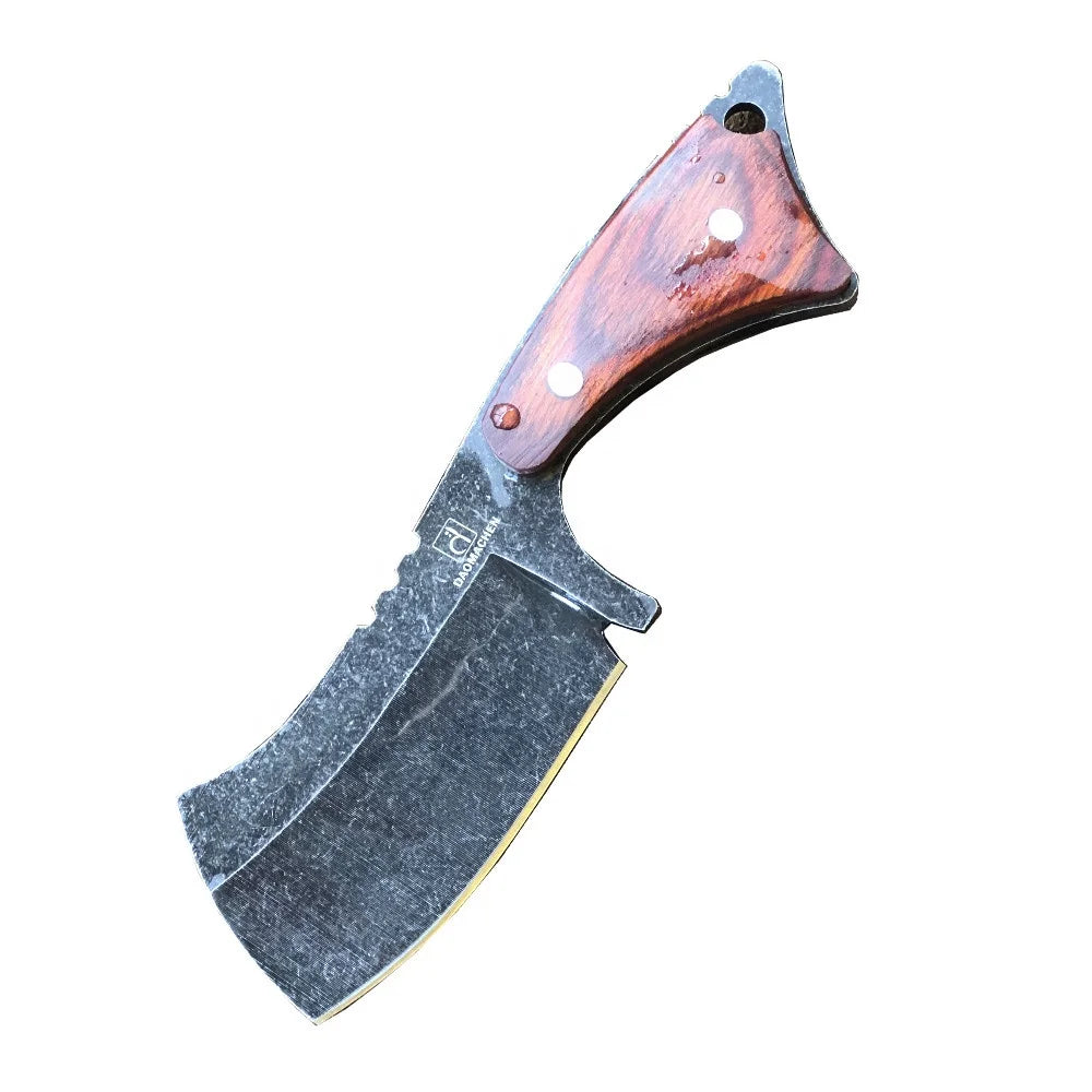 Hot Online Survival Hunting Knife for Outdoor Camping Steel Blade and Wood Handle