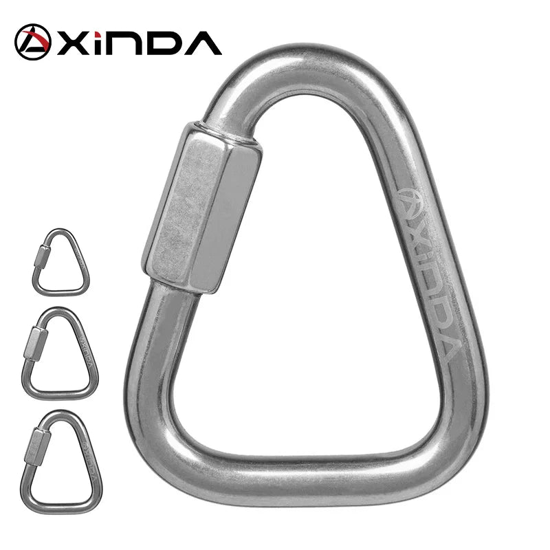 Stainless Steel Triangle Connecting Ring Carabiner Meilong Lock Triangle Rock Climbing Equipment Fast Security