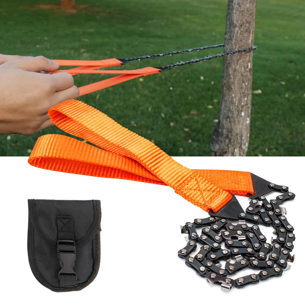 Outil d'urgence pour Camping et randonnée, 11 dents de scie, outils d'extérieur, scie à main avec fermeture éclair, jardin, bûche, survie, scie à chaîne Portable
