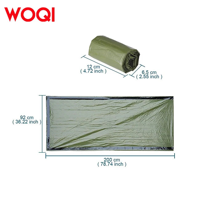 WOQI Spot Warm Camping Aluminum Film Envelope Emergency Sleeping Bag Survival Equipment