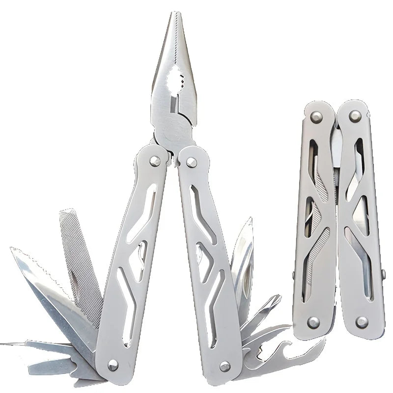 Multifunctional Outdoor Survival Mini Folding Screwdriver Wrench with Saw Blade Pocket Knife Wire Stripper Pliers Included