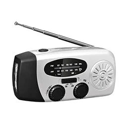 Portable Emergency Crank Weather Radio with USB Mobile Phone Charr Wind-up Solar Feature FM & AM Bands for Survival & SOS
