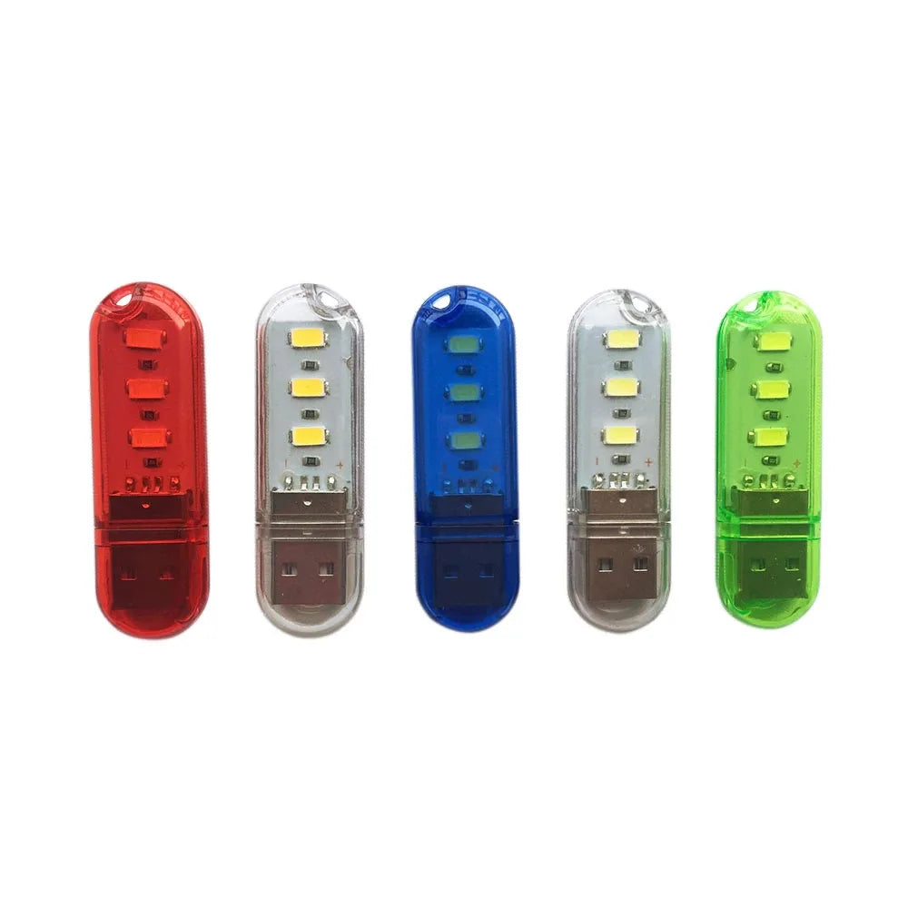White Red Blue Green Portable Mini USB LED Emergency Night Lamp Survival Light for Outdoor or Indoor