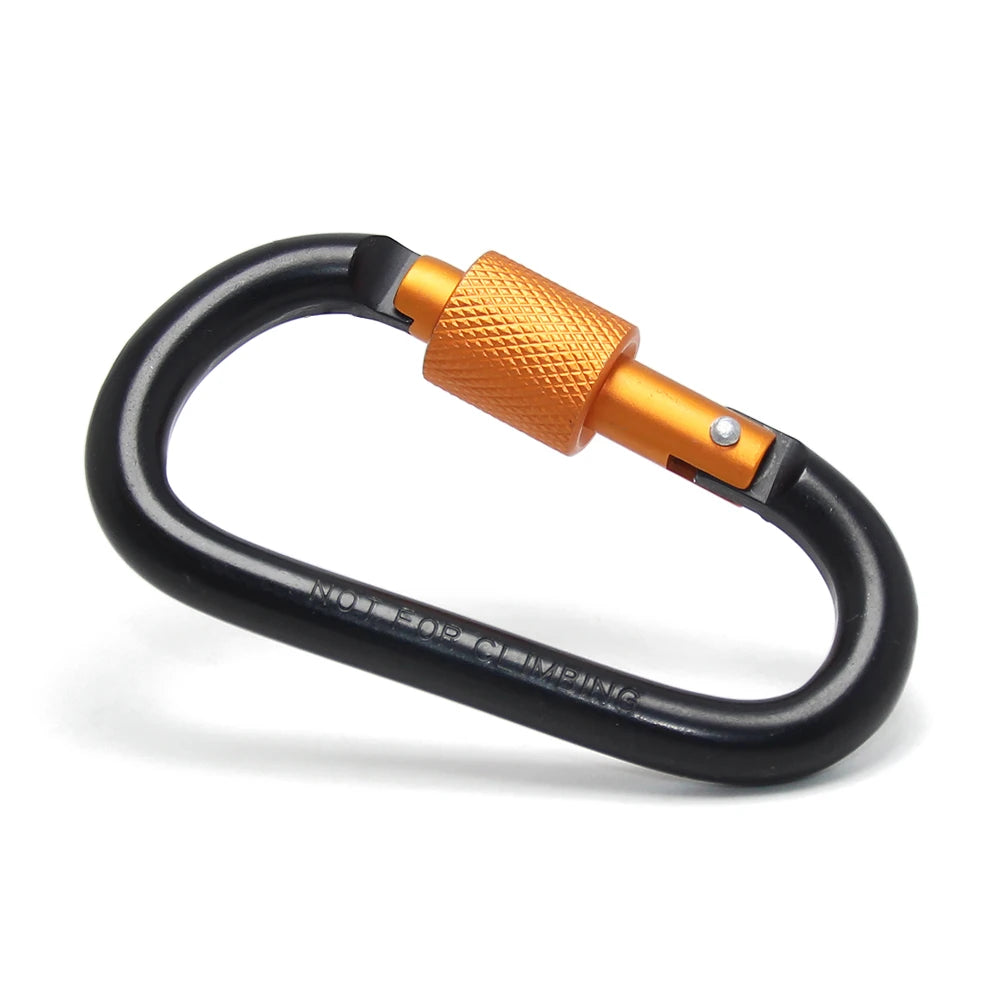 D Carabiner With Screw Lock Outdoor Camping Bold Tools Clasp Keychain Multi Survival Gear Travel Kit Aluminum Carabiner Keyring