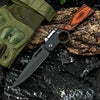 Outdoor Survival All-Around Folding Knife Portable Tactical Pocket EDC Multifunctional Lighting for Camping Hiking Wooden