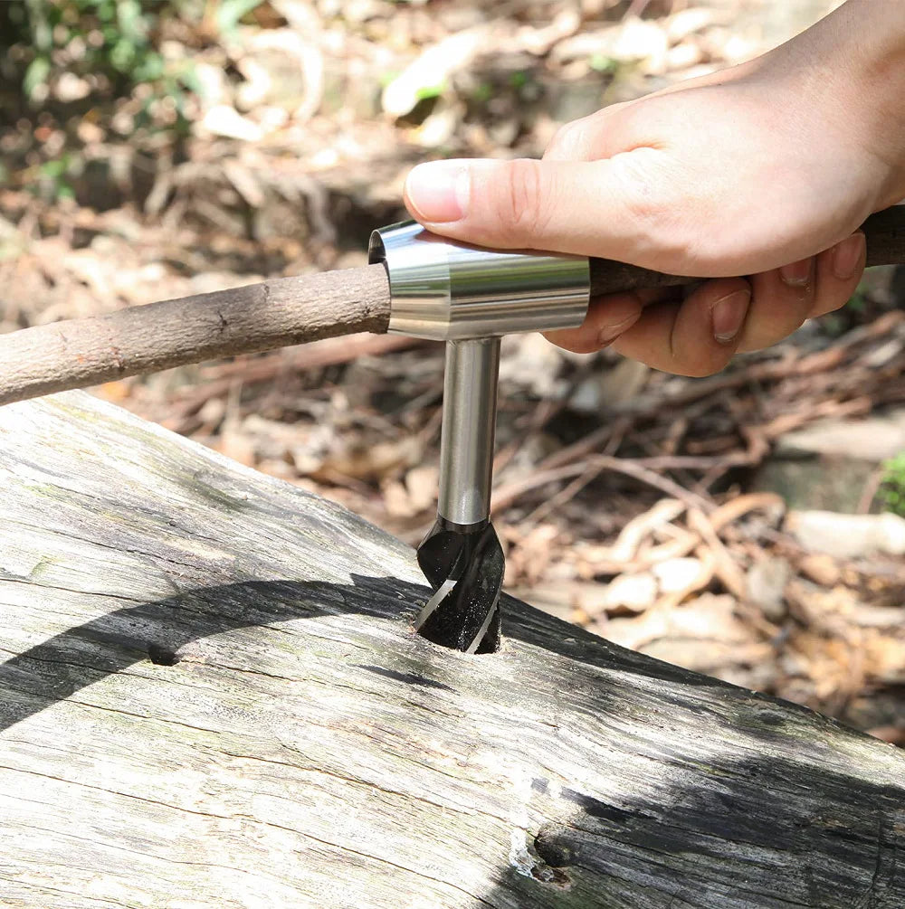 Survival Settlers Tool Bushcraft Hand Auger Wrench Mini Hand Auger Manual Drill Diggers Bit Outdoor Survival Punch Too