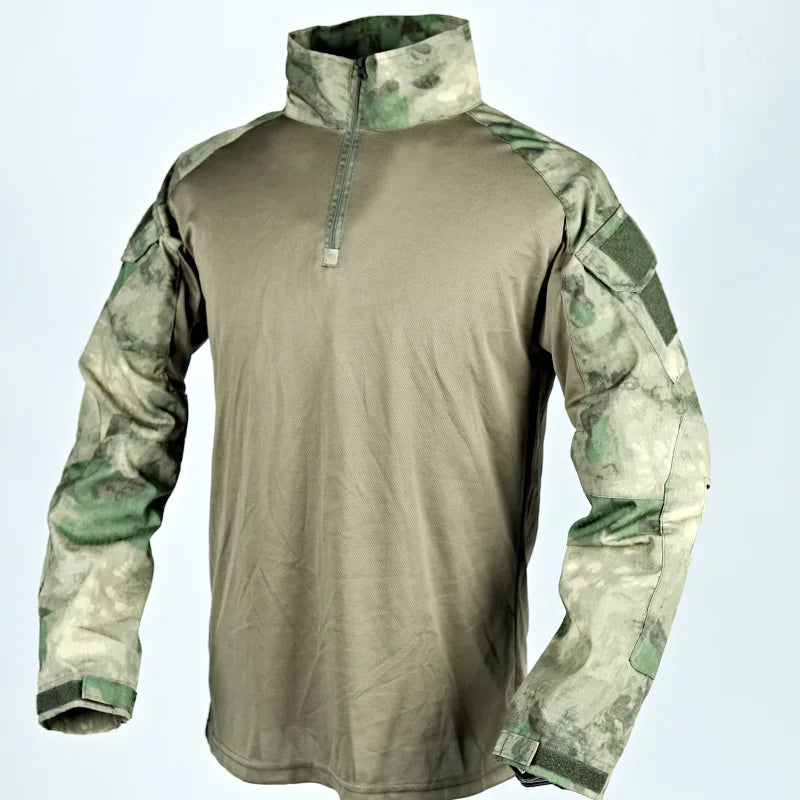 Army Outdoors T Shirt Long Sleeve Combat Shirt Tactical Clothing BreathableTraining Hunting Clothes Hiking Shirt Work Wear Men