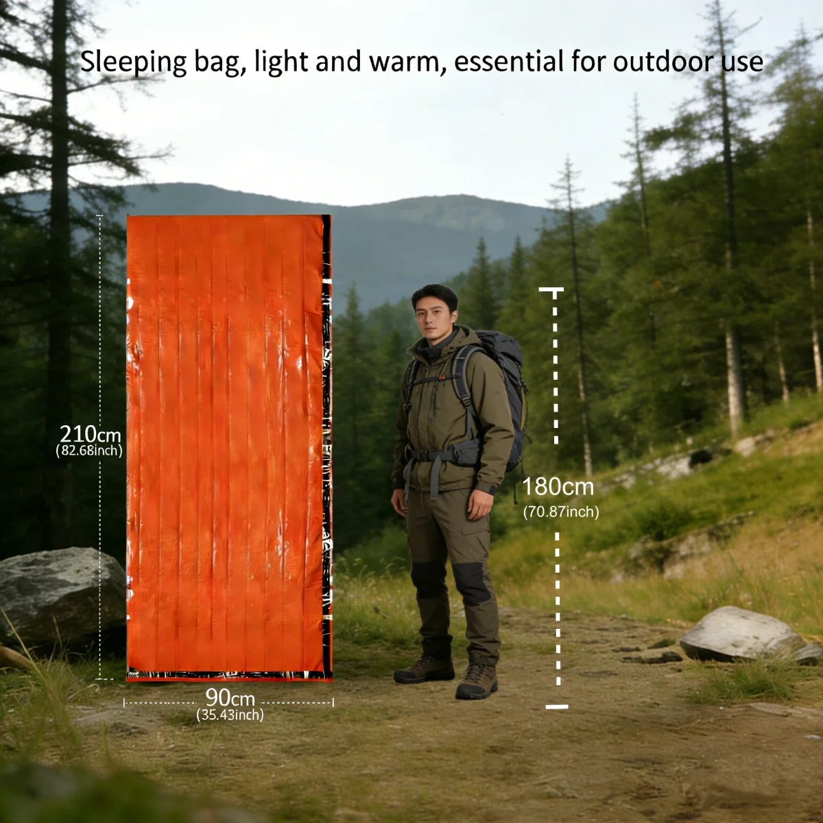 Kit d'urgence pour le camping et la randonnée en plein air - 2 sacs de couchage bivouac + 3 ponchos de pluie thermiques, coupe-vent et isothermes pour la survie