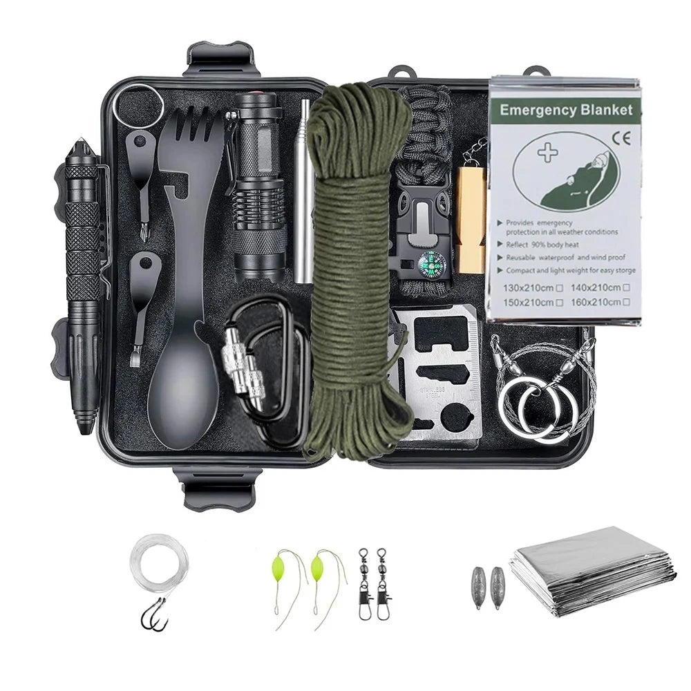 Kit de survie d'urgence professionnel, équipement de Camping multifonction, équipement de défense tactique, premiers secours SOS, aventure en milieu sauvage