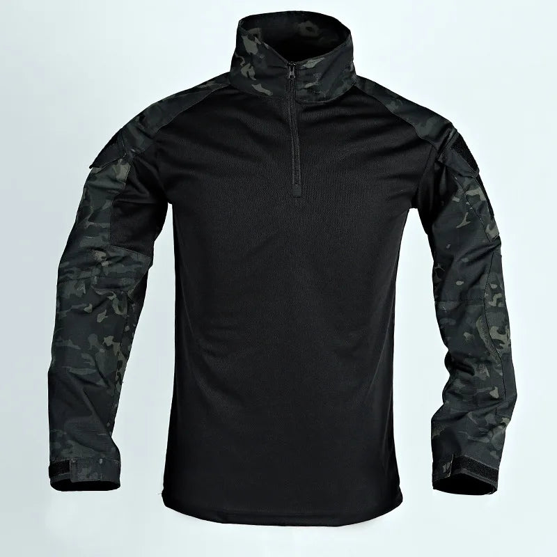 Army Outdoors T Shirt Long Sleeve Combat Shirt Tactical Clothing BreathableTraining Hunting Clothes Hiking Shirt Work Wear Men