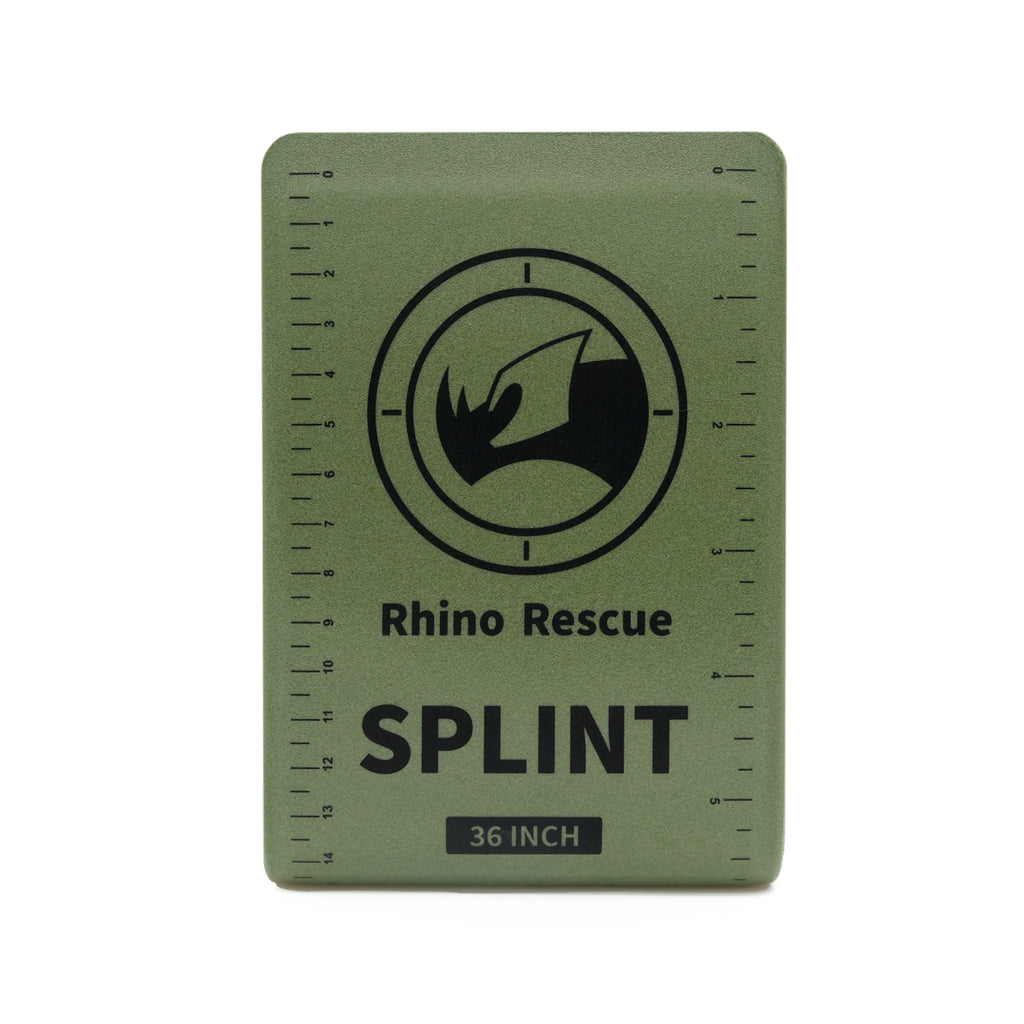 RHINO RESCUE-Attelle de premiers soins pour le camping, kit d'urgence Sophia, fixation de randonnée, garde les os en position, vert et gris, 36 po x 4.3 po