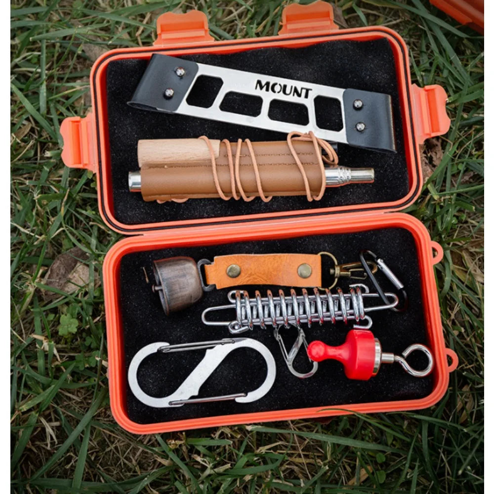 Boîte à outils EDC, Kit de survie pour le camping en plein air, étui étanche aux chocs, boîte scellée, boîte de rangement pour la survie en plein air, 1 pièce