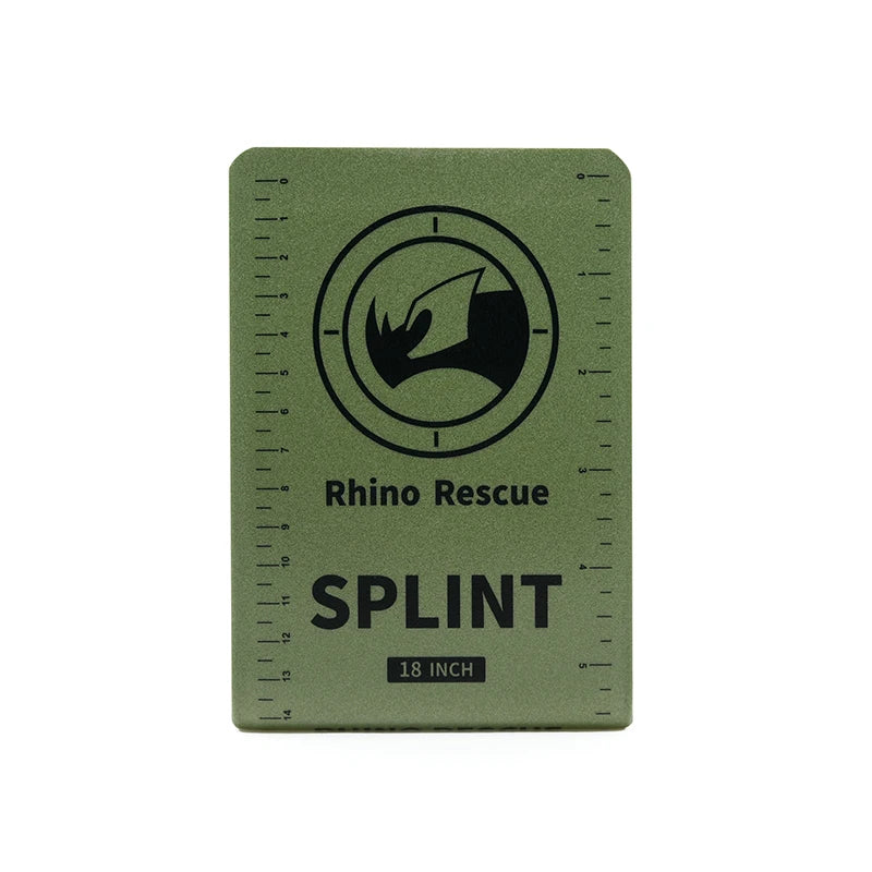 RHINO RESCUE-Attelle de premiers soins pour le camping, kit d'urgence Sophia, fixation de randonnée, garde les os en position, vert et gris, 36 po x 4.3 po