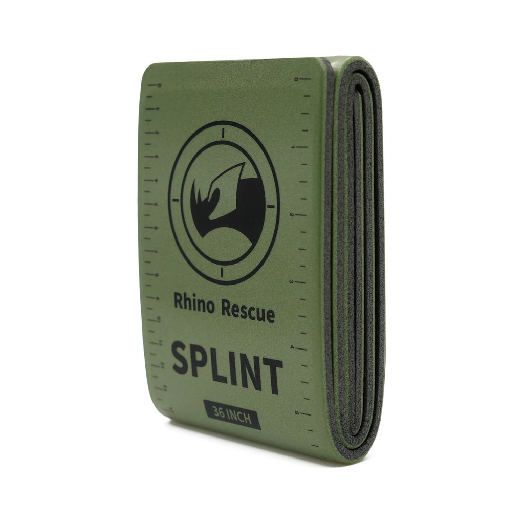 RHINO RESCUE-Attelle de premiers soins pour le camping, kit d'urgence Sophia, fixation de randonnée, garde les os en position, vert et gris, 36 po x 4.3 po