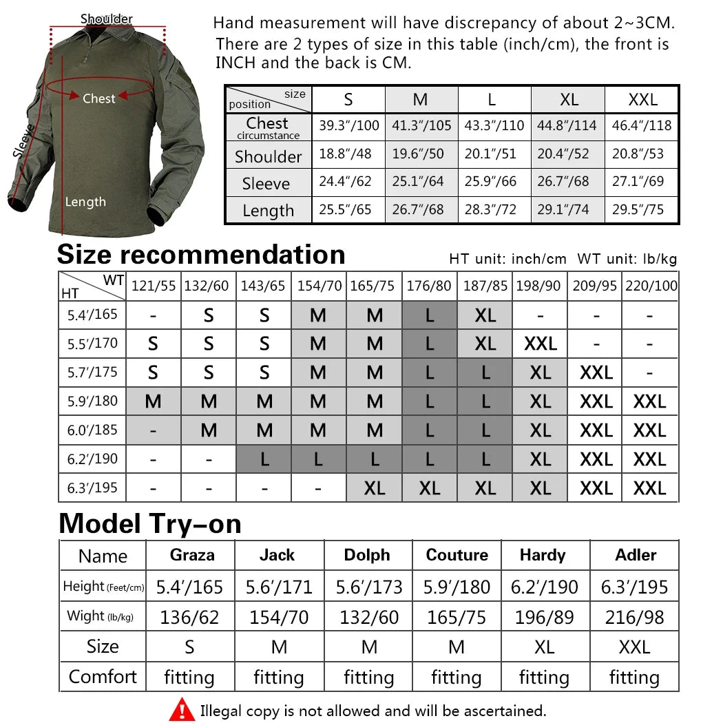 IDOGEAR Tactical Men G3 Combat Shirt with Elbow Pads Long Sleeve Shirt Airsoft Clothing  3101