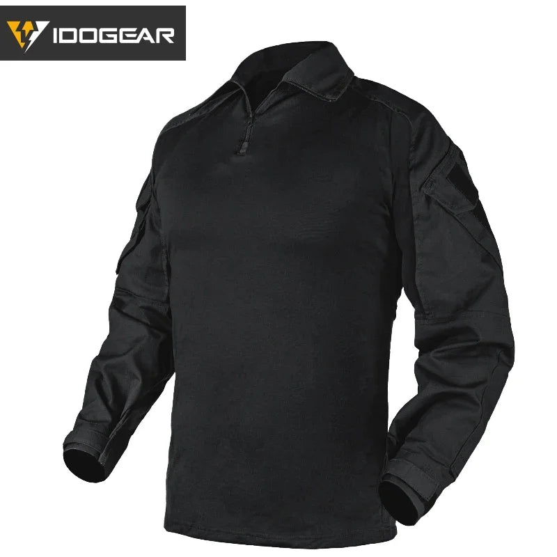 IDOGEAR Tactical Men G3 Combat Shirt with Elbow Pads Long Sleeve Shirt Airsoft Clothing  3101