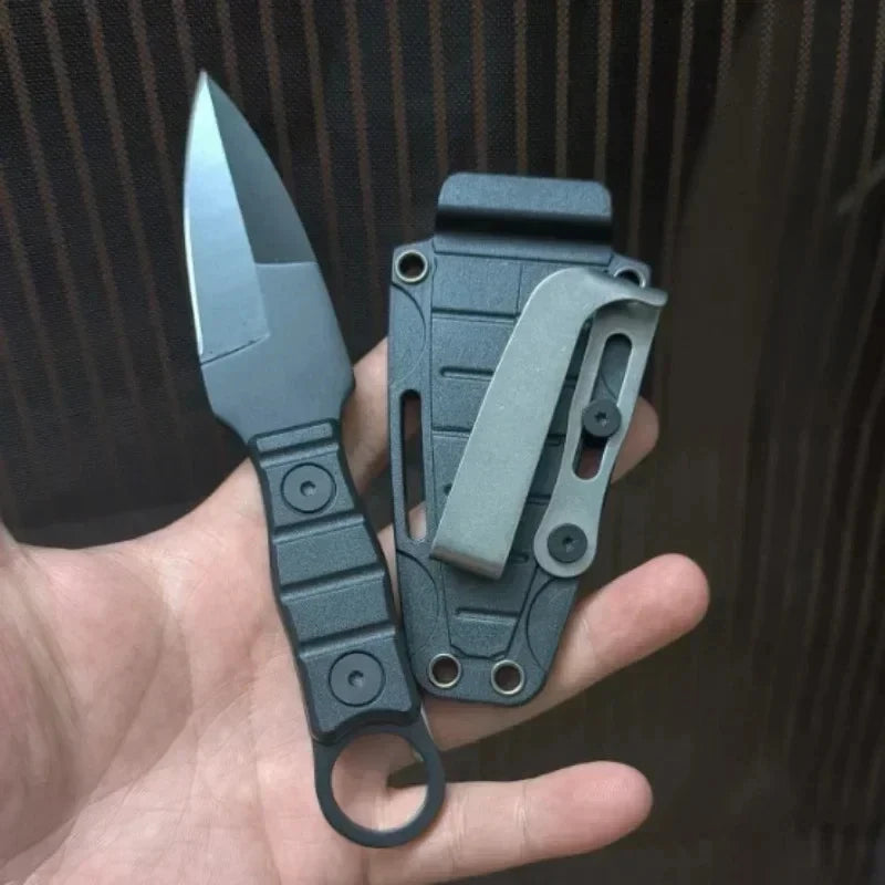 Outdoor Camping Mini Straight Knife EDC Portable Survival Tool with Sheath High Hardness for Self Defense