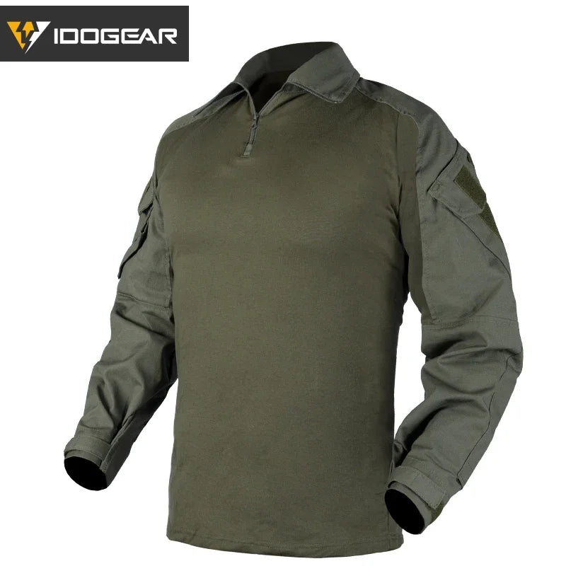 IDOGEAR Tactical Men G3 Combat Shirt with Elbow Pads Long Sleeve Shirt Airsoft Clothing  3101
