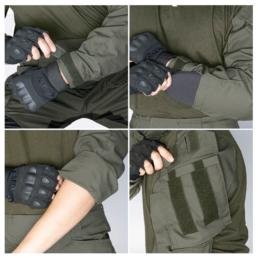 IDOGEAR Tactical Men G3 Combat Shirt with Elbow Pads Long Sleeve Shirt Airsoft Clothing  3101