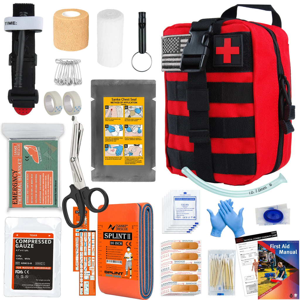 Équipement de survie avec système Molle, Kit de survie, sac Compatible de premiers secours, tremblement de terre en plein air IFAK EDC, randonnée, chasse, cadeaux pour hommes