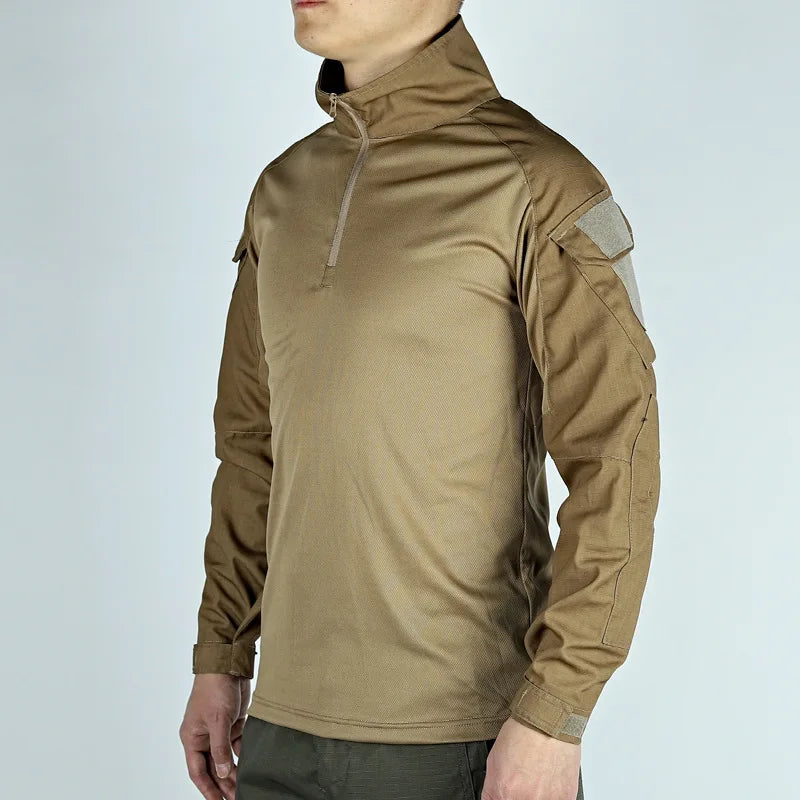 Army Outdoors T Shirt Long Sleeve Combat Shirt Tactical Clothing BreathableTraining Hunting Clothes Hiking Shirt Work Wear Men