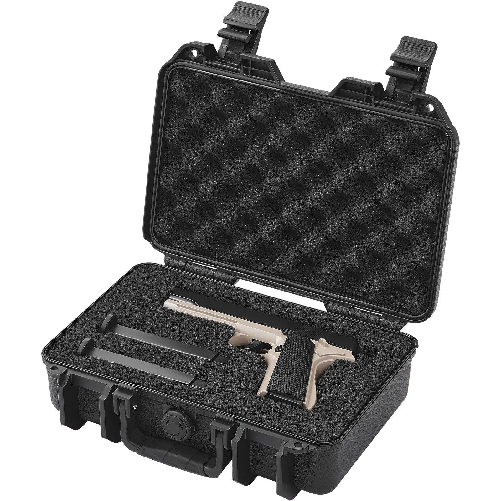 Lockable Pistol Case with Pre-cut PU Foam Hard Self-Defense Supply for 1 Pistol