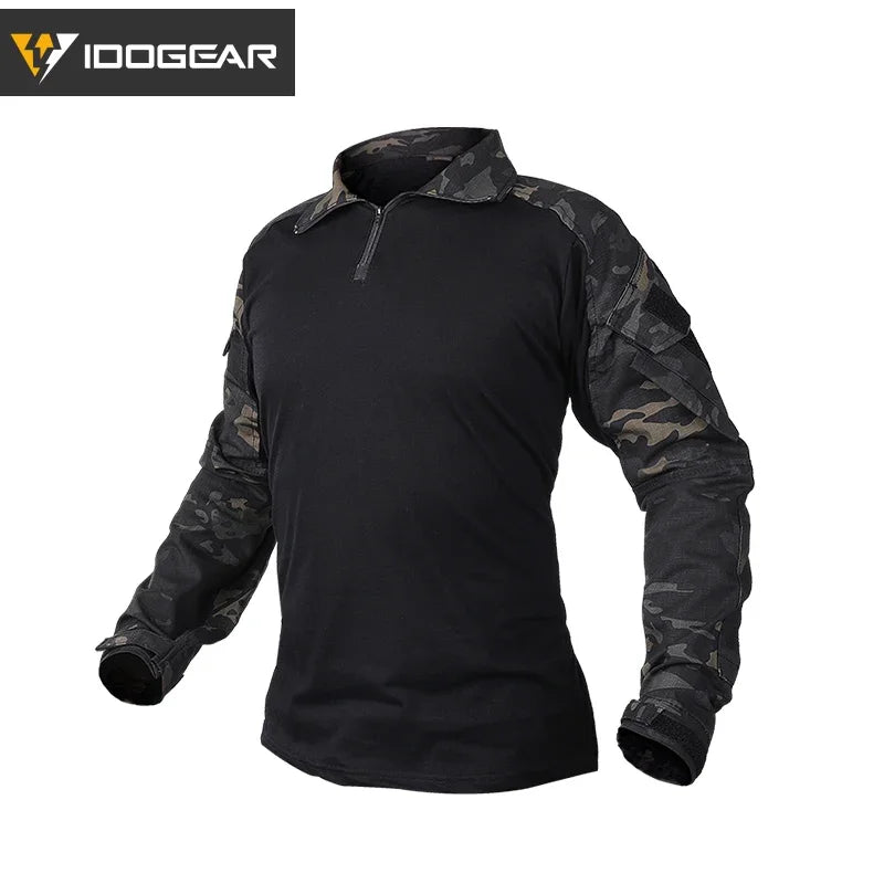 IDOGEAR Tactical Men G3 Combat Shirt with Elbow Pads Long Sleeve Shirt Airsoft Clothing  3101