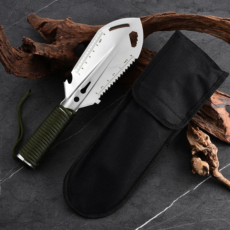 Pelle d'ingénieur de Camping, outil de survie en milieu sauvage, petite pelle à main multifonctionnelle d'extérieur en acier inoxydable avec manchon de protection