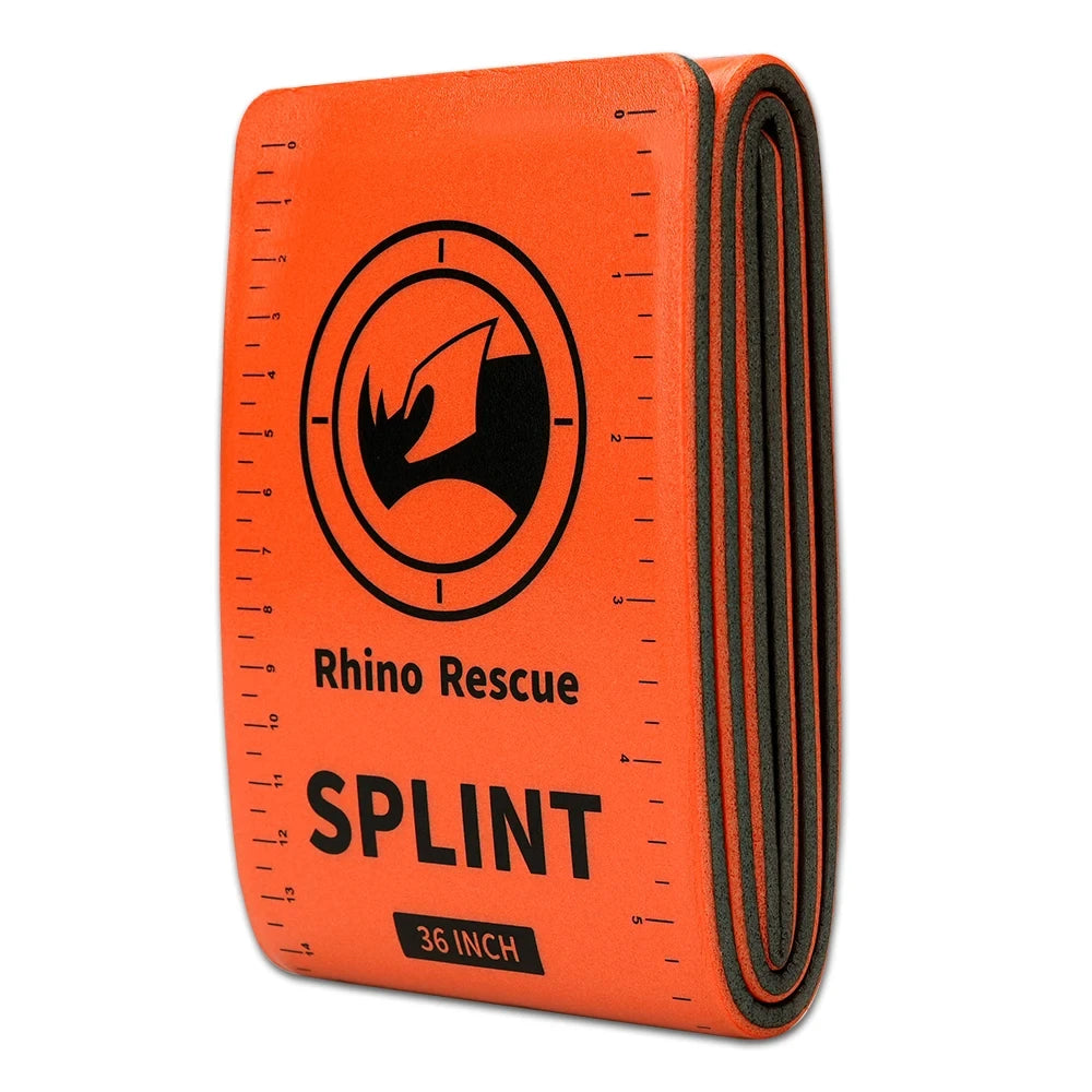 RHINO RESCUE-Attelle de premiers soins pour le camping, kit d'urgence Sophia, fixation de randonnée, garde les os en position, vert et gris, 36 po x 4.3 po