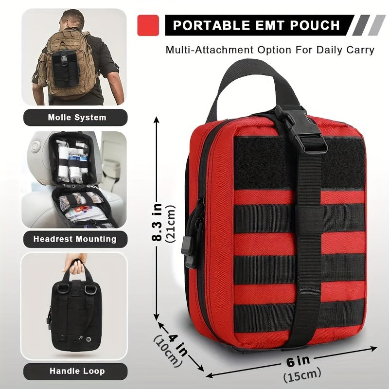 70pcs Compact First Aid Kit with Tourniquet - EMT Grade Medical Supplies for Camping, Hiking & Emergency Survival