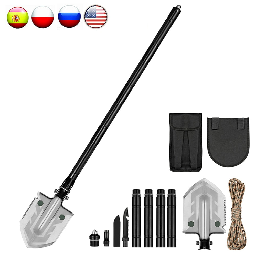 MT1027 Multifunction Camping Shovel Titanium Survival Folding Shovels Military Tactical Shovel For Hiking Outdoor Garden Shovels-0