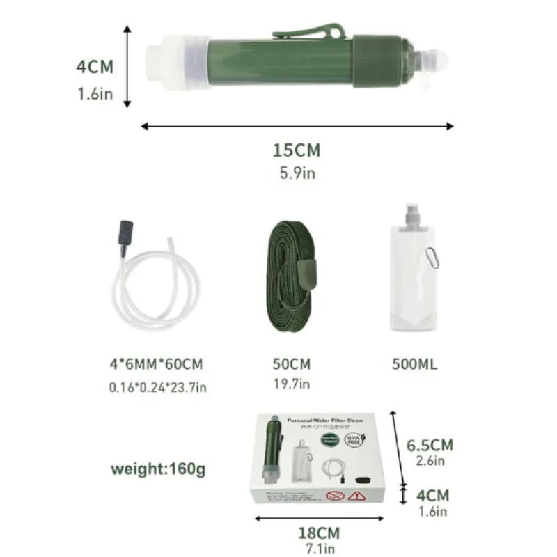 Outdoor Mini Filter Straw Set for Camping Survival-2